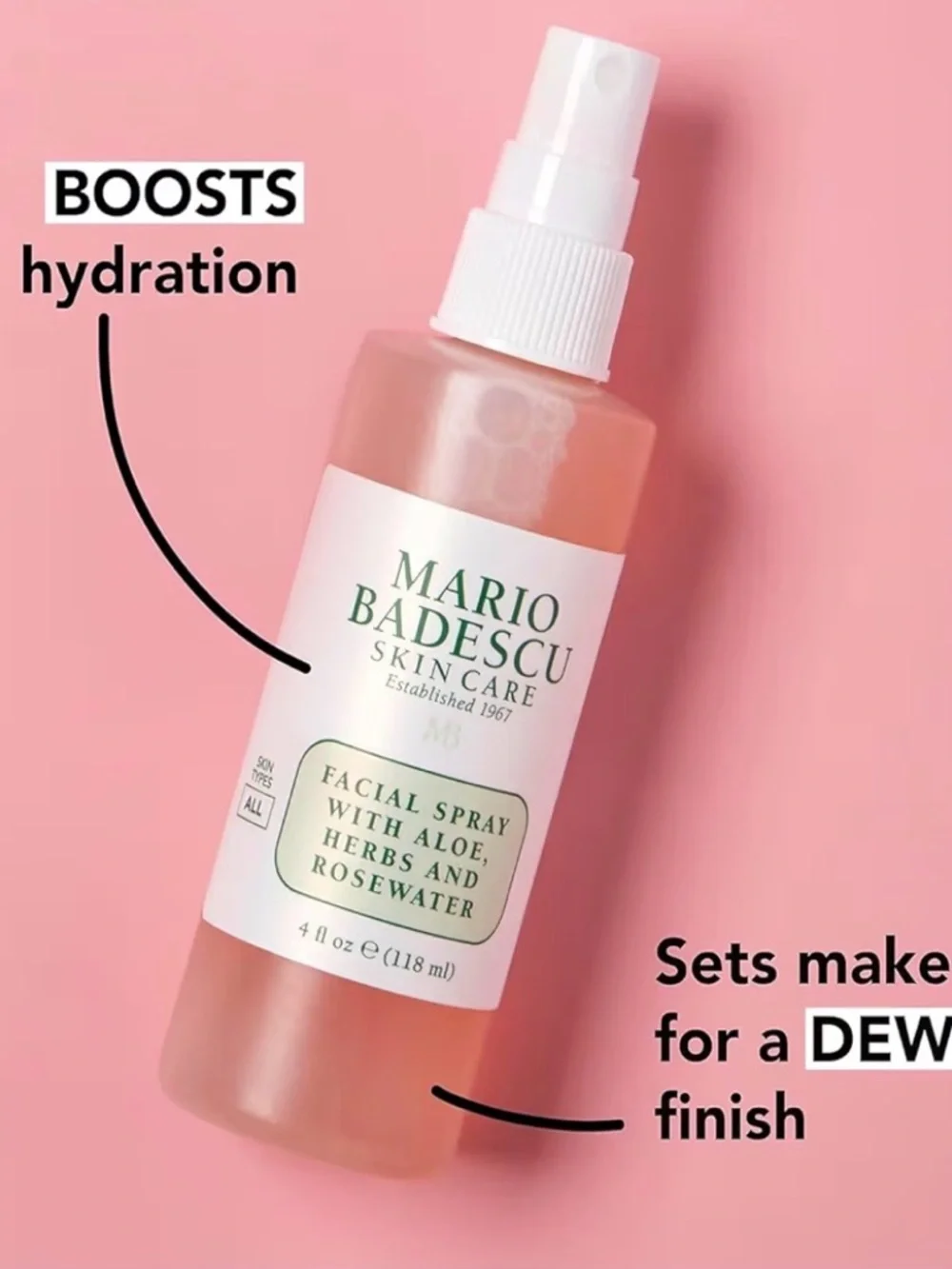 Mario Badescu Rosewater & Cucumber Facial Spray Duo (Pink, Light Green)